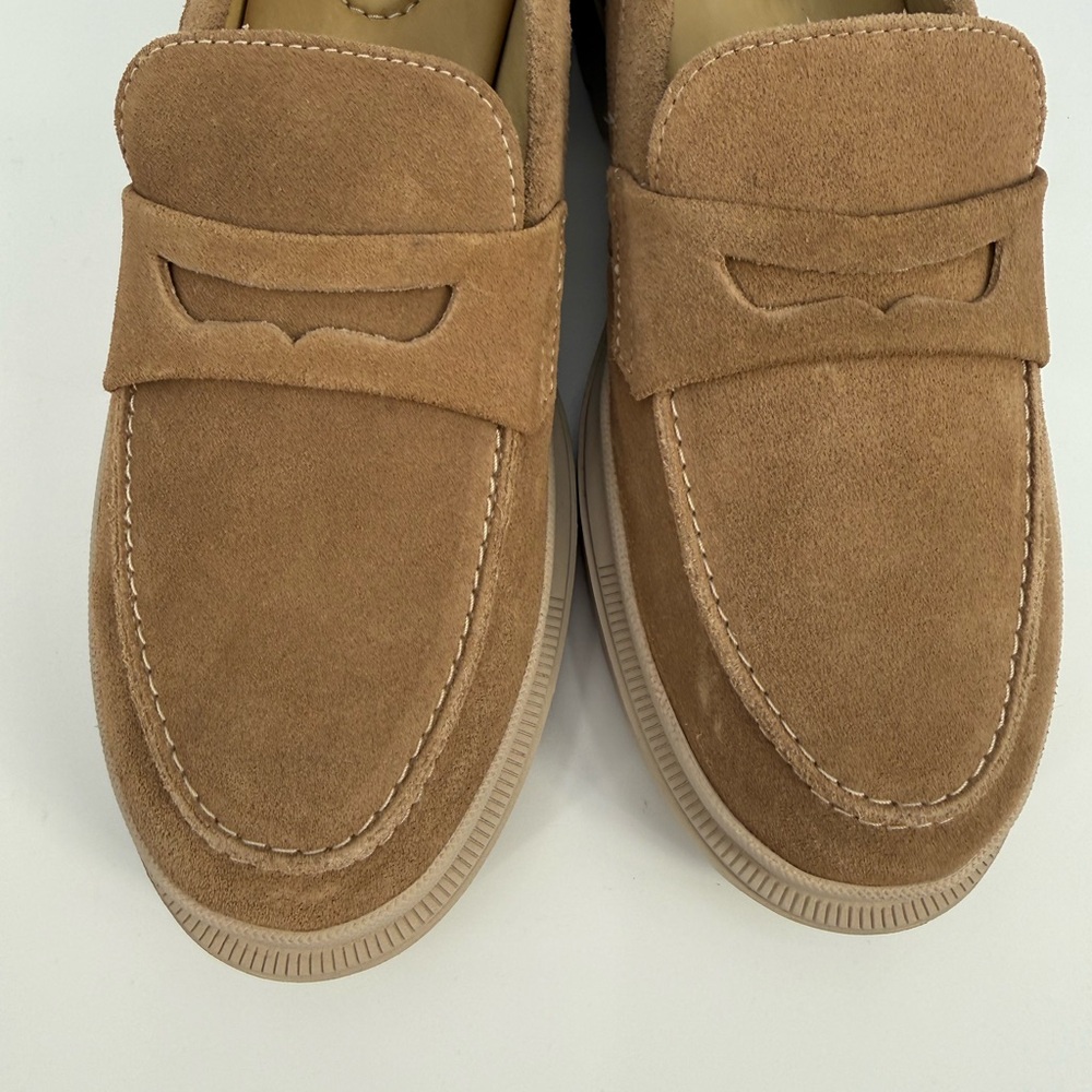 Patina Zoe Chunky Portland Leather Penny Loafers Chunky Lug Sole Slip-On Casual - Picture 11 of 16